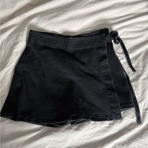 Express Black Mini Wrap Skirt